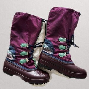Vintage 90s Sorel Freestyle funky Purple waterproof  Winter Boots